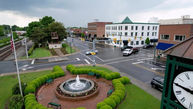 thomasville nc, north carolina aerial downtown pullout
