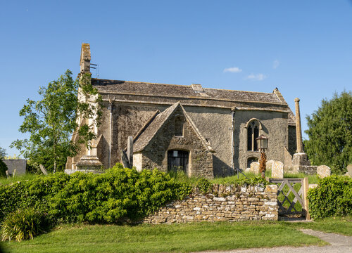 St. John The Baptist church at Inglesham, Wiltshire, an ancient unmodernised small church near the River Thames at Lechlade.