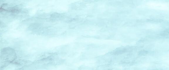 Light sky blue shades watercolor background. Aquarelle paint paper textured canvas for design with the sunlight passing, creating a miraculous abstract shape, vector illustrator.