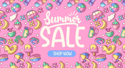 Fototapeta na wymiar Summer sale background layout for banners. voucher discount.Vector illustration template.