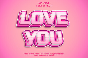 Love you editable text effect