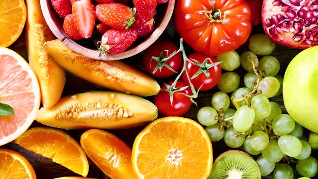 assorted of colorful fruit and vegetable