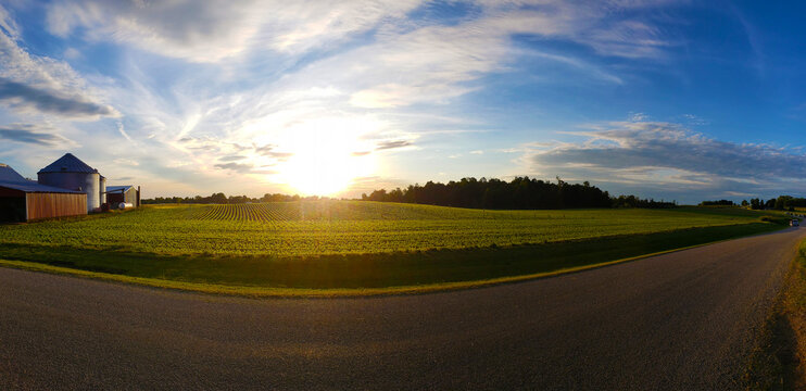 Rural Landscape Scene In Late Spring, Ohio