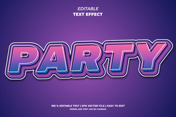 Modern light gradient party text style  editable text effect template, vector illustration