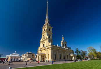 The Orthodox Peter and Paul Cathedral in St. Petersburg. Cathedral in the name of the First Apostles Peter and Paul.