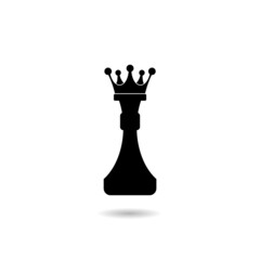 Chess queen logo with shadow