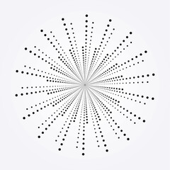 Obraz premium Halftone radial background. Abstract concentric circle backdrop, pattern, object, texture as design element. Vector illustrations.