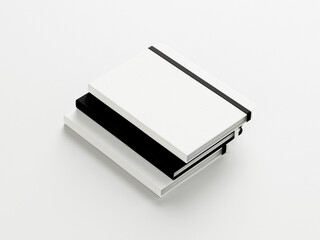 Black and White moleskine isolated on the white background