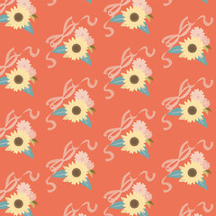 ひまわりのフラワーアレンジパターン