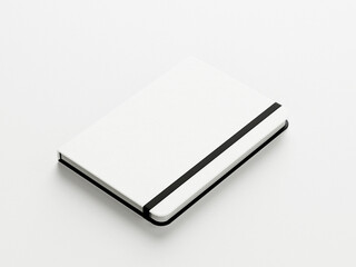 White moleskine isolated on the white background