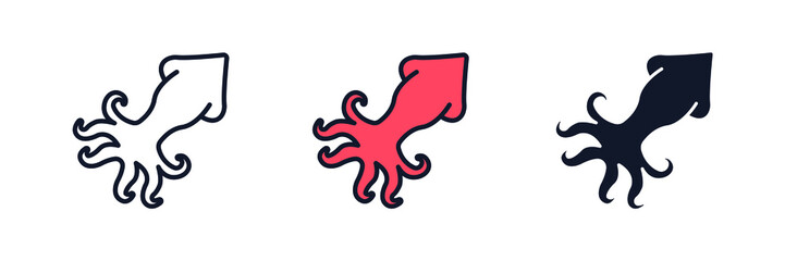 Fototapeta premium squid icon symbol template for graphic and web design collection logo vector illustration