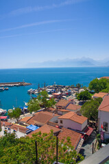 Antalya Kaleici Historical houses and sea view