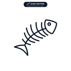 fish bone icon symbol template for graphic and web design collection logo vector illustration