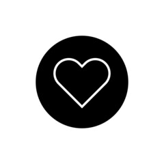 Heart line icon in black round