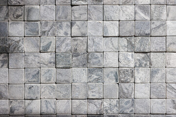 cube stone wall background and texture. stone cube pattern.