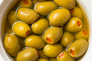 Raw Marinated Organic Green Olives