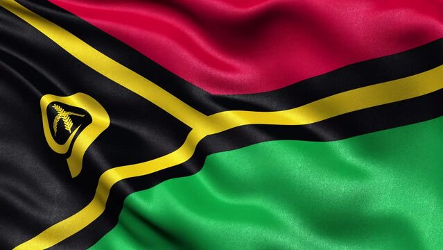 Vanuatu Flag Seamless Loop. 3D animation.