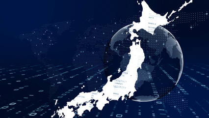 スマートシティ、デジタル社会のイメージ　5Gテクノロジー背景