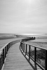 wooden bridge over the sea