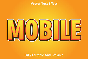 mobile text effect with orange color editable.