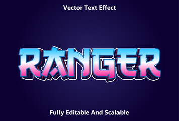 ranger text effect with blue color editable.