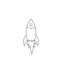 Icon of rocket. Line art of rocket
