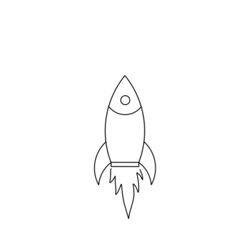 recommend clip art: Icon of rocket. Line art of rocket