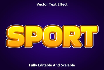 sport text effect with orange and blue color editable.