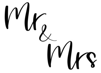 Mr & Mrs handlettering