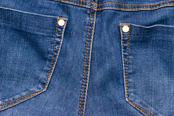 Fototapeta premium Stylish blue denim background with copy space