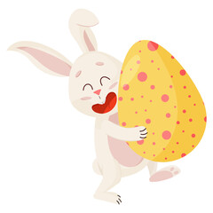 Bunny Character. Laughing Funny, Happy Easter Rabbit.
