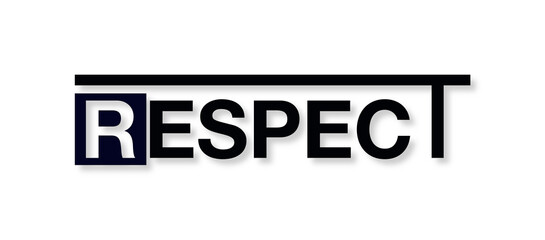 Fototapeta premium Testo RESPECT con sfondo colore