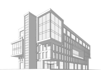Office building 3d illustration