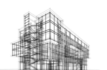 Fototapeta premium Office building 3d illustration