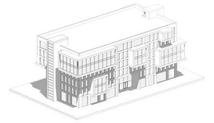 Office building 3d illustration