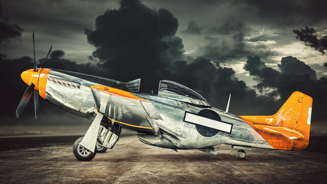 historical warbird against a dramatic sky