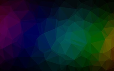 Fototapeta premium Dark Multicolor, Rainbow vector blurry triangle template.