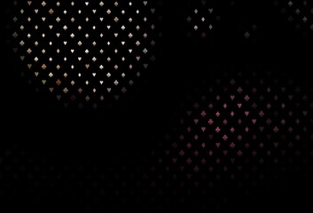 Dark pink, yellow vector background with cards signs.