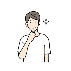 自慢げな男性のイラスト