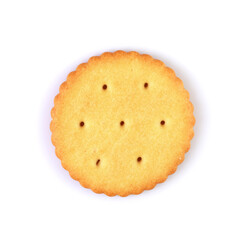 Single cracker isolated on white background with clipping path