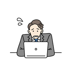 焦る男性ビジネスパーソンのイラスト