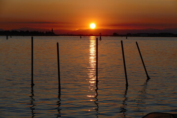 Naklejka na ściany i meble postcard from romantic lagoon of Venice Italy