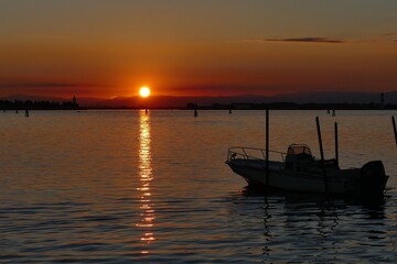 Fototapeta na wymiar postcard from romantic lagoon of Venice Italy