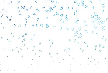 Light Blue, Green vector template with musical symbols.