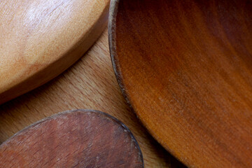 close-up of wooden spoons background