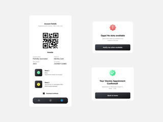 COVID-19 Vaccine Slot Finder Mobile Application UI Kit Template, designed to facilitate finding vaccination slots seamlessly. Easily locate and schedule their COVID-19 vaccine appointments.