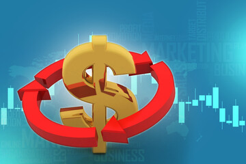 3d rendering usd Dollar symbol 
