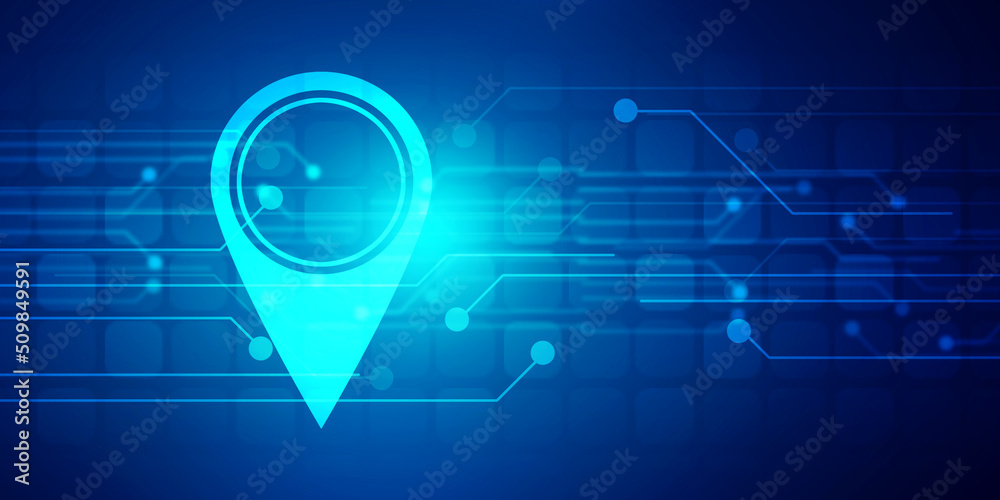 Poster 2d rendering Red map pointer

