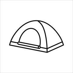 tent, camping area, shelter, adventure flat icon design and symbol on white background