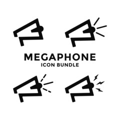 Megaphone icon set bundle logo